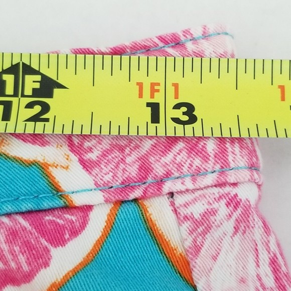 Crown & Ivy Shorts Girls 16 Pink White Print Adjustable Waist Pockets - Picture 8 of 11